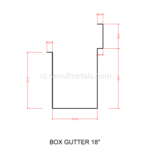 Fascia Board Effen roestvrij staal R450 per 5m